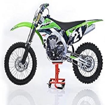 Caballete Central Elevador Para Moto Cross Y Enduro - Universal, Rojo, Altura 31-40 Cm, Carga Máx. 136 Kg, Antideslizante