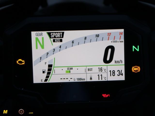 Kawasaki Z H2. Pantalla noche.